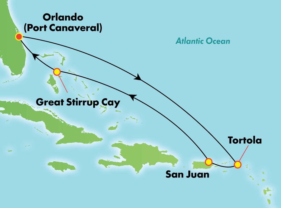 Caribe Oriental desde Orlando (Puerto Cañaveral), 7 días Caribe Oriental desde Orlando (Puerto Cañaveral), 7 días