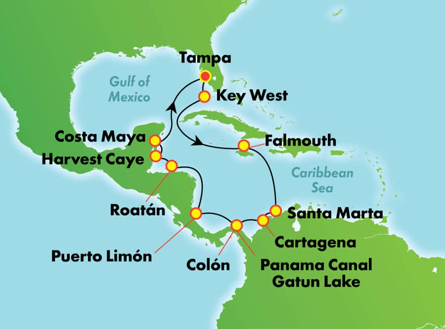 cruises from tampa to panama canal