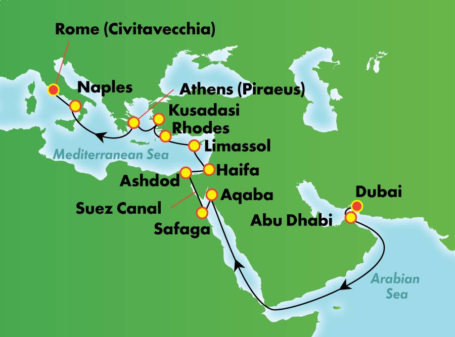 22 Tage Wunder des Mittelmeers und Arabien 22 Tage Wunder des Mittelmeers und Arabien