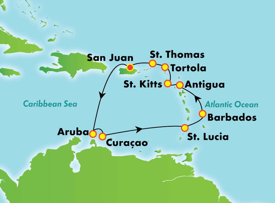 11 Tage Südliche Karibik ab San Juan 11 Tage Südliche Karibik ab San Juan