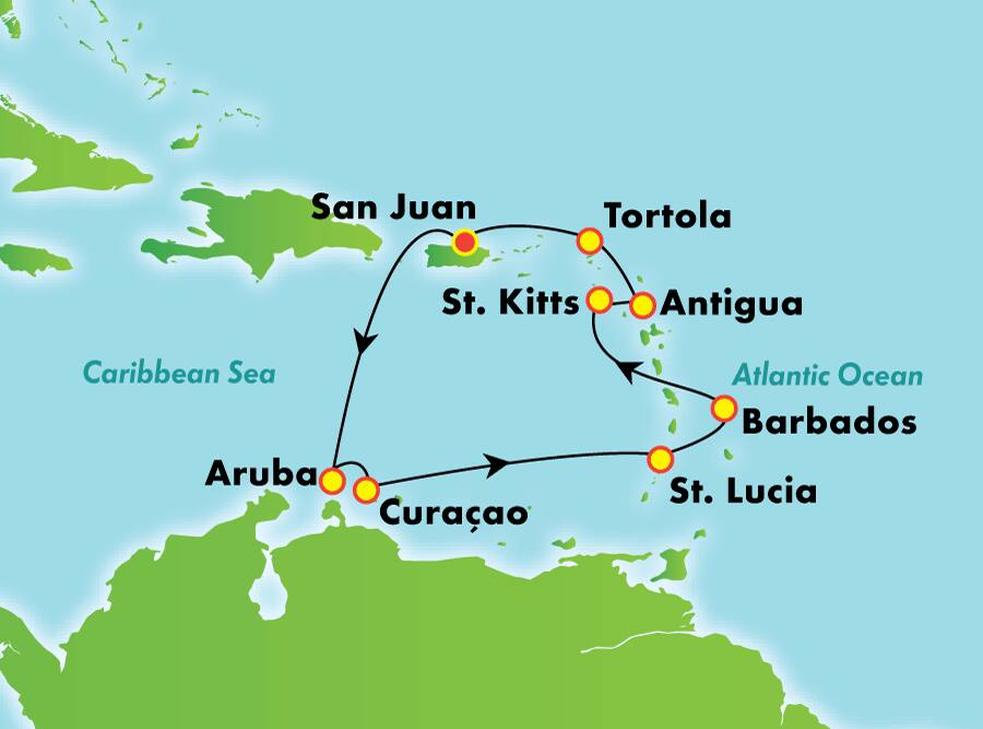 11 Tage Südliche Karibik ab San Juan 11 Tage Südliche Karibik ab San Juan
