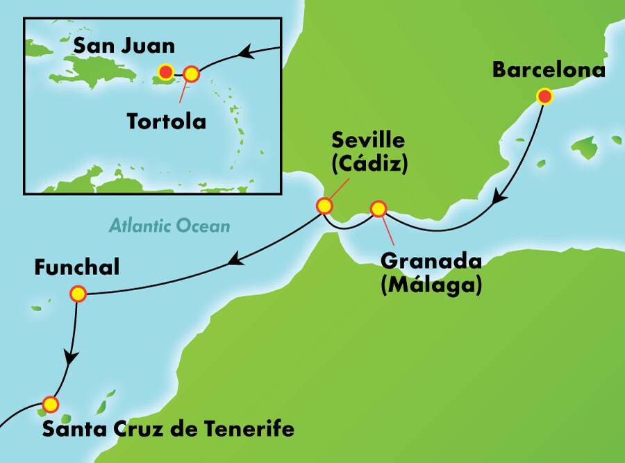 13-Day Transatlantic from Barcelona 13-Day Transatlantic from Barcelona