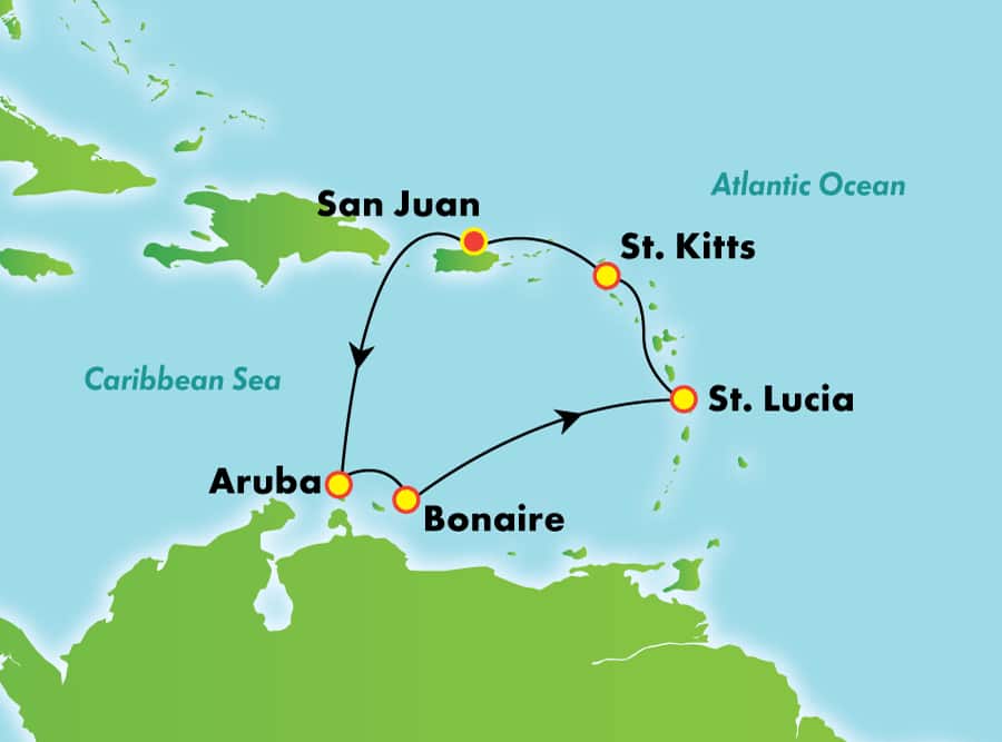 Caribe Sur desde San Juan, 7 días Caribe Sur desde San Juan, 7 días