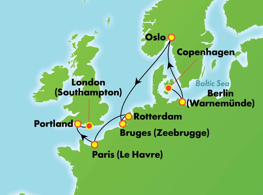 10 Tage Norwegen, Niederlande und Frankreich ab Kopenhagen 10 Tage Norwegen, Niederlande und Frankreich ab Kopenhagen