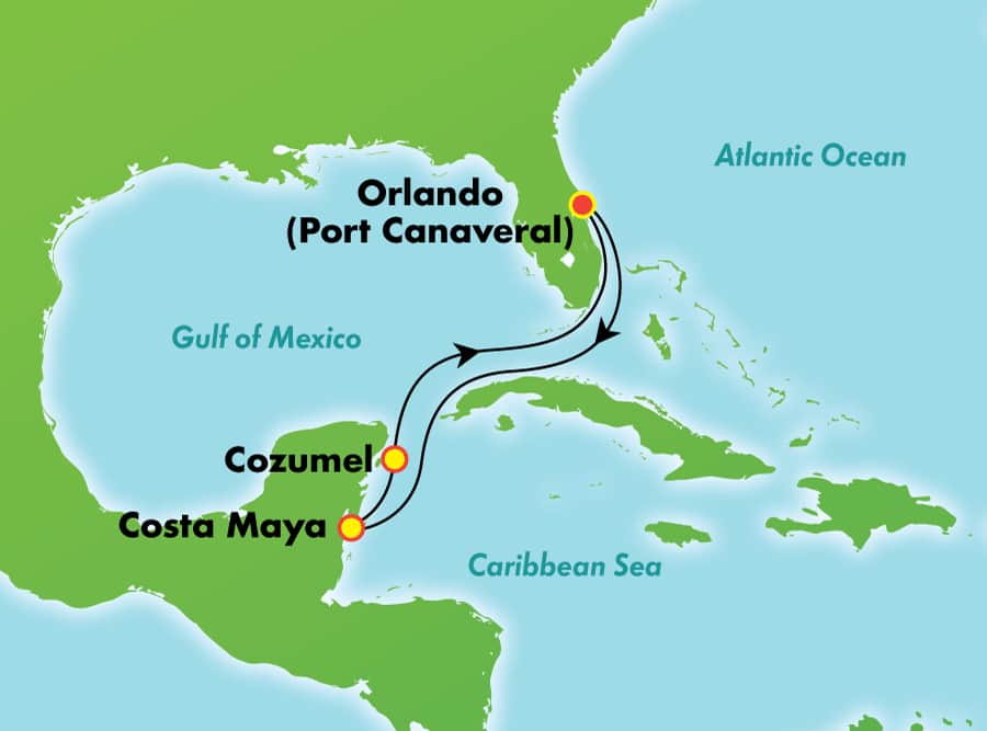 costa maya cruise port map 2023