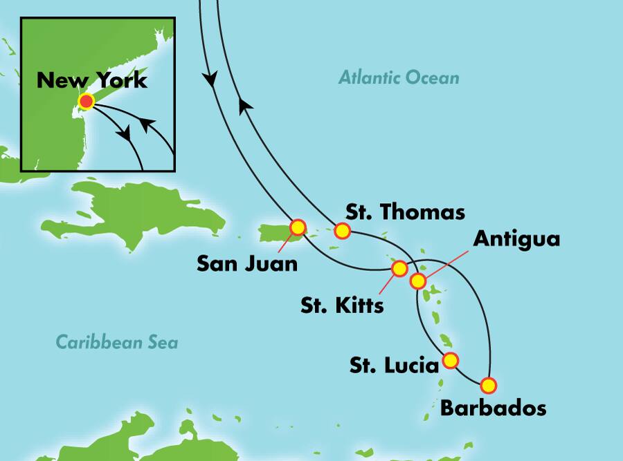 11-Day Southern Caribbean from New York 11-Day Southern Caribbean from New York