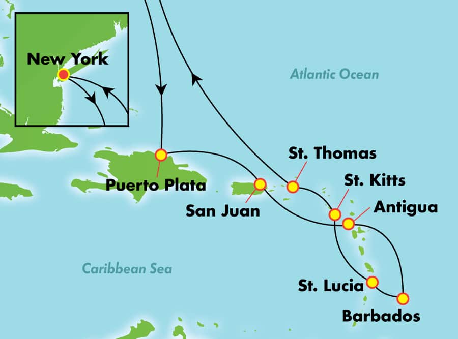 12-Day Southern Caribbean from New York 12-Day Southern Caribbean from New York
