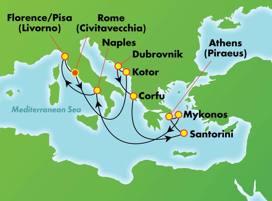 11-Day Greek Isles & Italy from Rome (Civitavecchia) 11-Day Greek Isles & Italy from Rome (Civitavecchia)