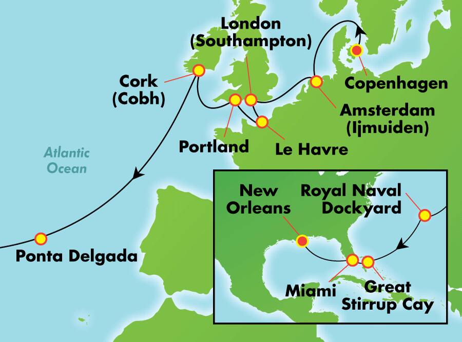 19-Day Transatlantic from Copenhagen 19-Day Transatlantic from Copenhagen