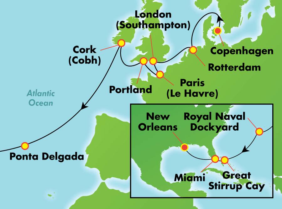 19 Tage Transatlantik ab Kopenhagen 19 Tage Transatlantik ab Kopenhagen