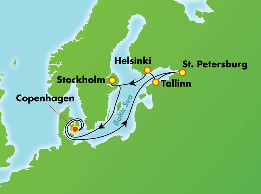 La Scandinavie, la Russie et la Baltique au départ de Copenhague, 9 jours La Scandinavie, la Russie et la Baltique au départ de Copenhague, 9 jours