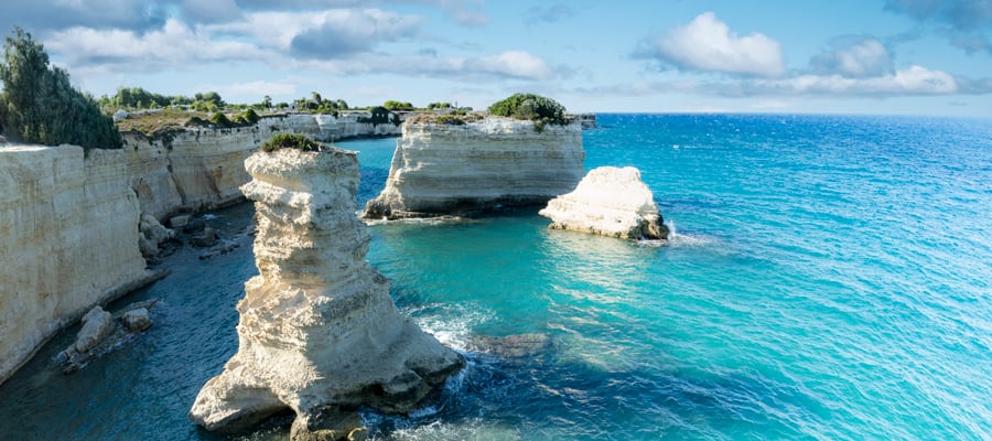 Catch the views at Torre Sant’Andrea just an hour away from port.