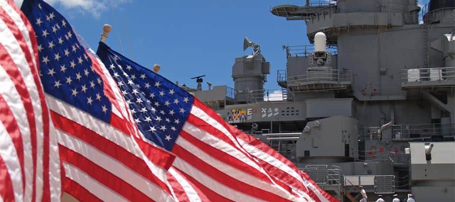 Cuirassé USS Missouri à Pearl Harbor en croisière à Hawaï