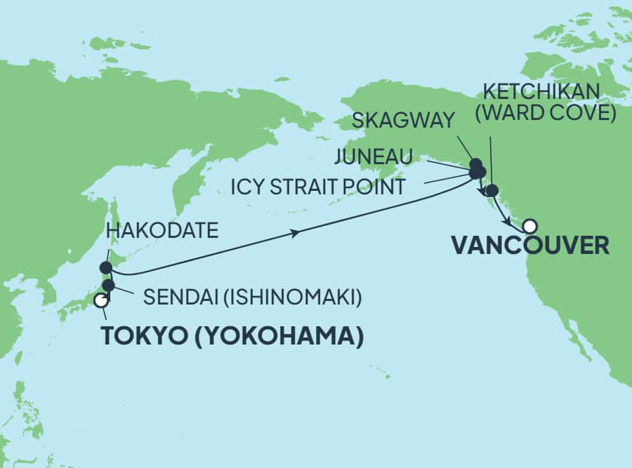 Alaska: Skagway, Juneau, Ketchikan y Hakodate