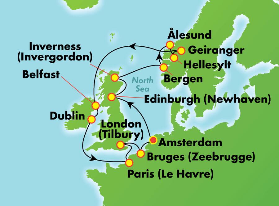 14 Tage Britische Inseln, Norwegen und Irland ab Amsterdam 14 Tage Britische Inseln, Norwegen und Irland ab Amsterdam