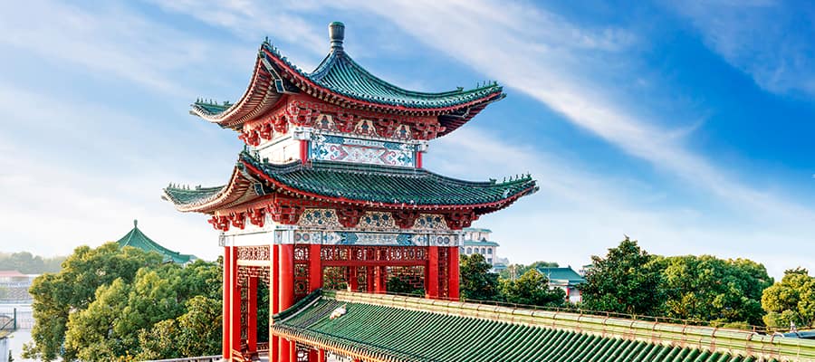 Marvel at the intricacies of Chinese architecture.