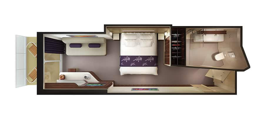 Mid-Ship Mini-Suite with Balcony floor plan