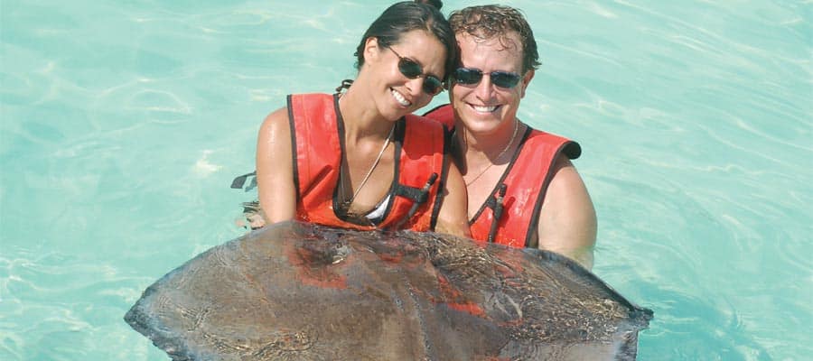 Swim with stingrays on your Bahamas cruise
