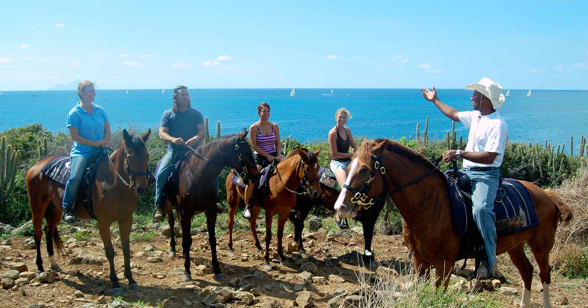 Philipsburg, St. Maarten Horseback Riding, Scenic Trail & Sea Ride