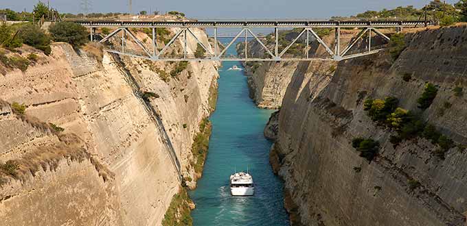 Athens Piraeus Greece Ancient Corinth Canal Crossing Excursion 
