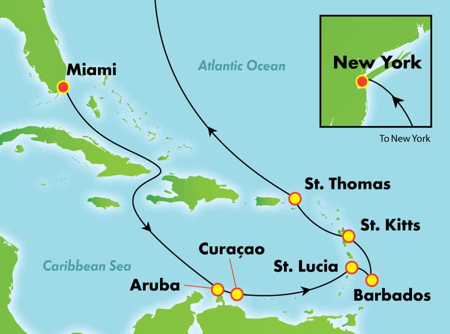 12-Day Southern Caribbean from Miami to New York 12-Day Southern Caribbean from Miami to New York
