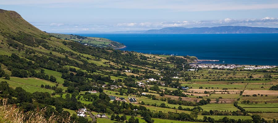 Sweeping plains in the Antrim Glens on your Belfast cruise