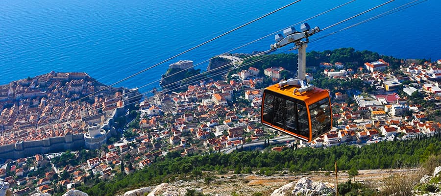 Paseos en teleférico en cruceros a Dubrovnik