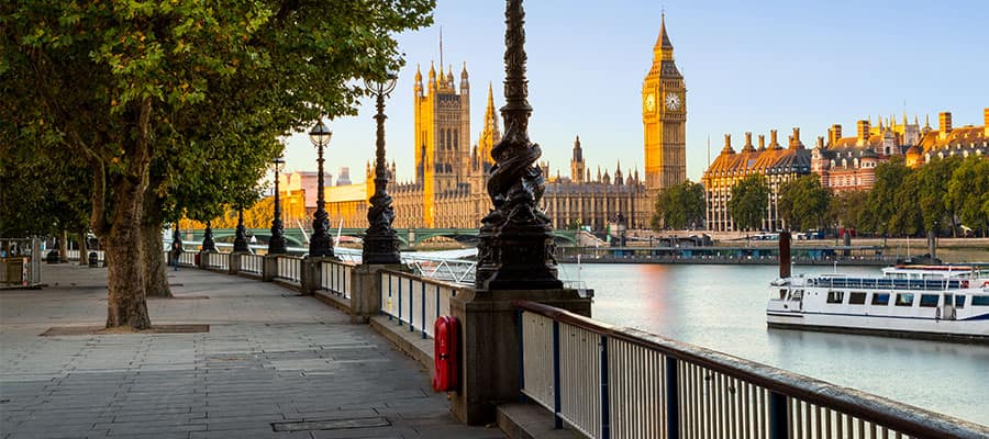 South Bank of River Thames in London