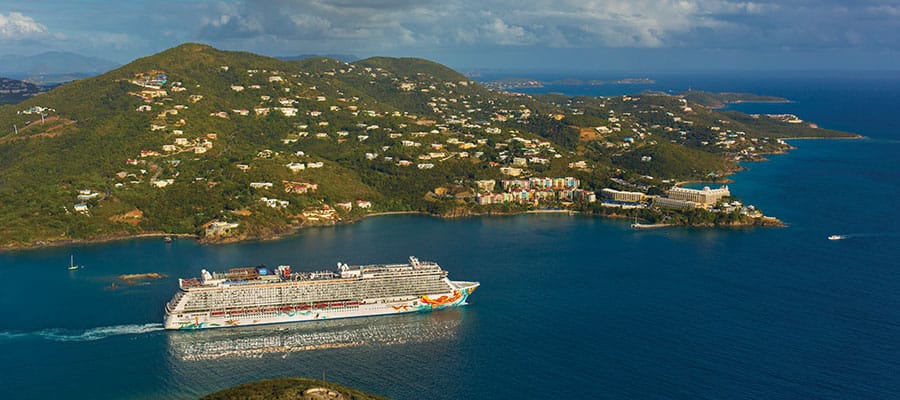 Norwegian Getaway cruising St. Thomas