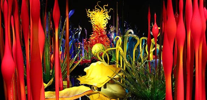 Seattle Washington Space Needle And Chihuly Garden Of Glass