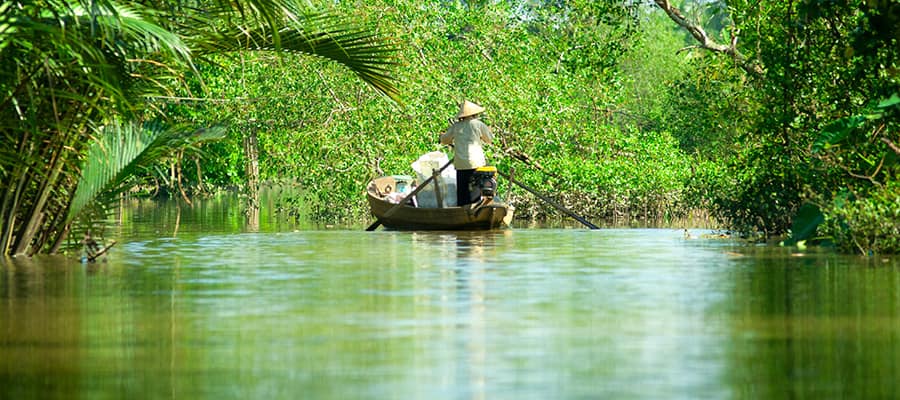 Delta del río Mekong en un crucero por Asia