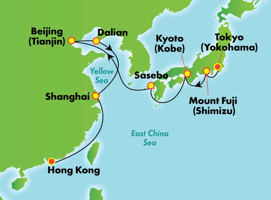 Asie : Japon et Chine au départ de Tokyo (Yokohama), 15 jours Asie : Japon et Chine au départ de Tokyo (Yokohama), 15 jours