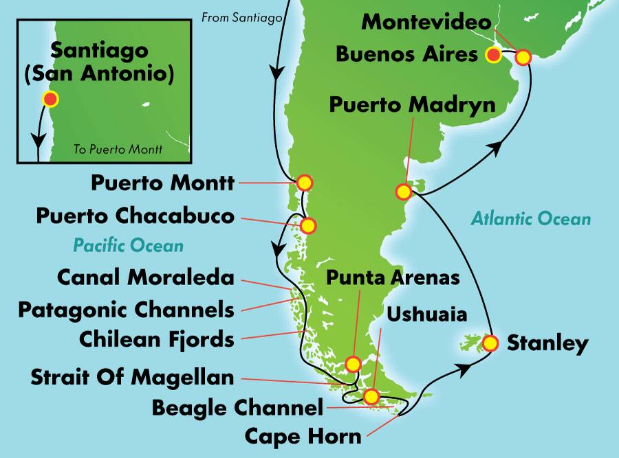 14-Day South America from Buenos Aires (Westbound) 14-Day South America from Buenos Aires (Westbound)