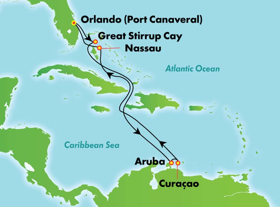 9-Day Southern Caribbean from Orlando (Port Canaveral) 9-Day Southern Caribbean from Orlando (Port Canaveral)