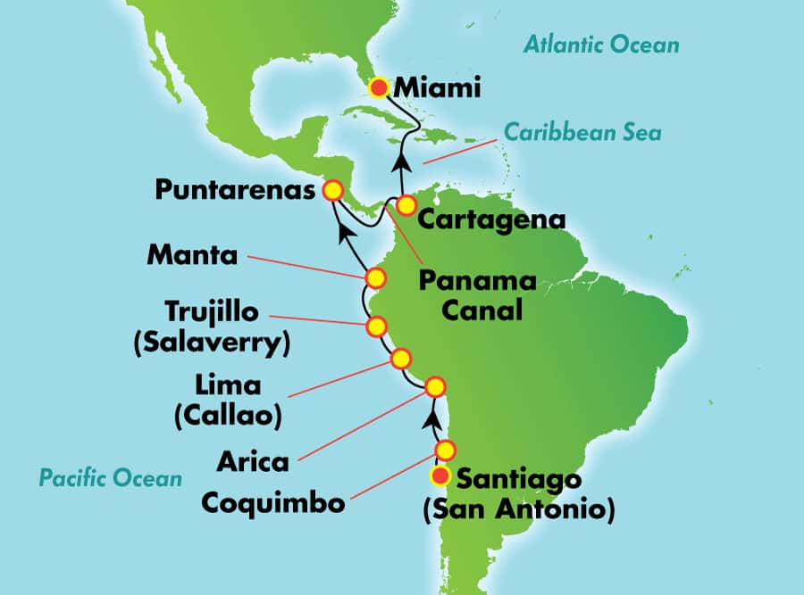 cruise from miami to santiago chile