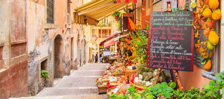 Quaint shops in Sicily