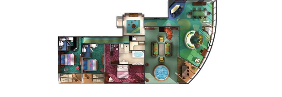 Plan de la cabine The Haven Villa Avec Cour 3 chambres
