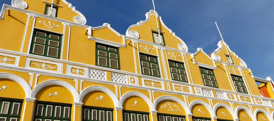Quaint architecture in Willemstad on your Caribbean cruise