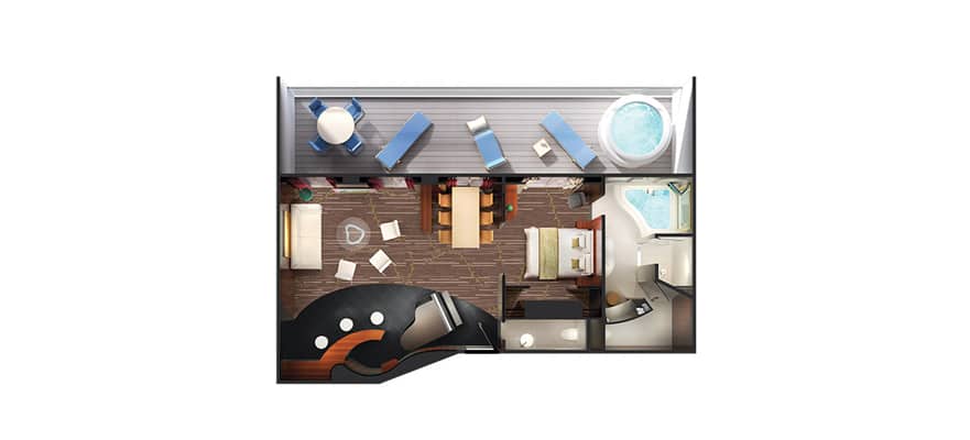 Deluxe Owner's Suite with Large Balcony floor plan