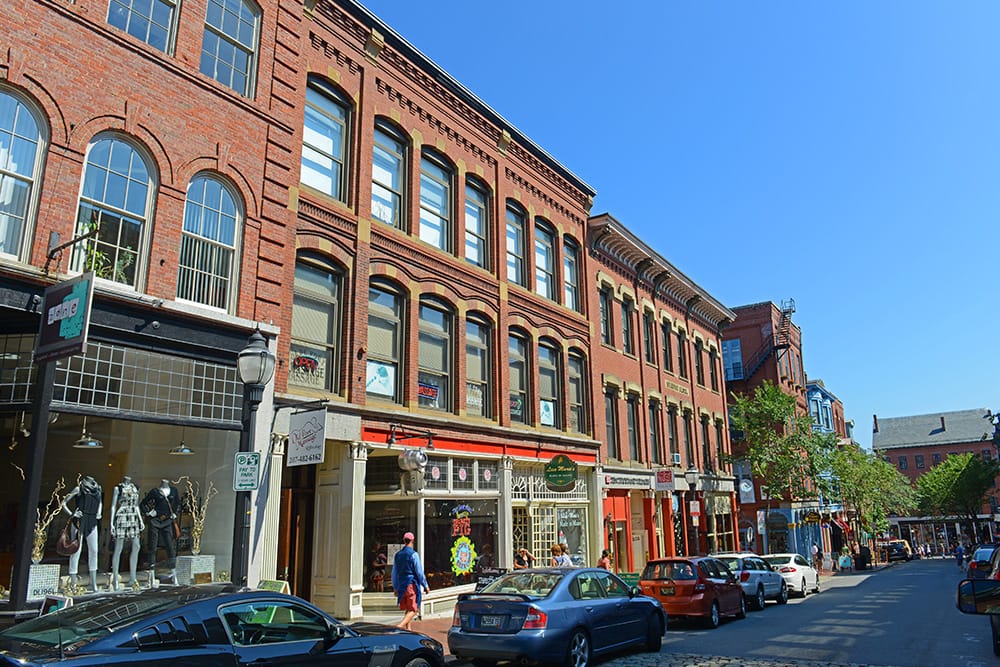 Exchange Street a The Old Port District, Portland, Maine