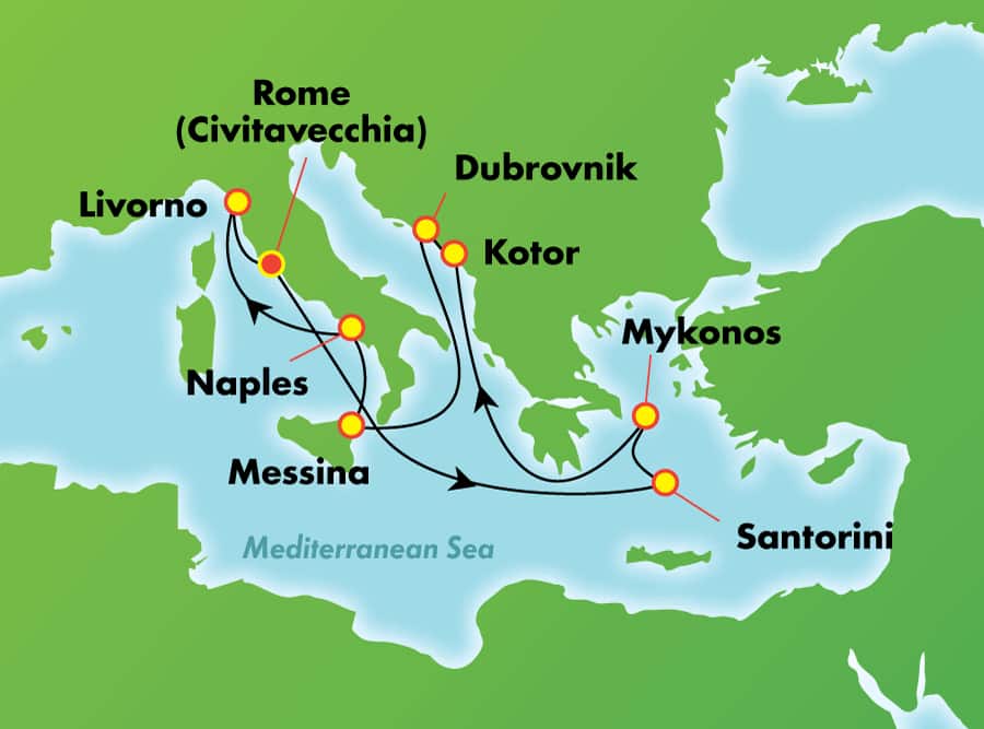 10-Day Greek Isles & Italy from Rome (Civitavecchia) 10-Day Greek Isles & Italy from Rome (Civitavecchia)