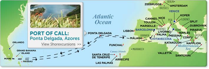 transatlantic cruise map