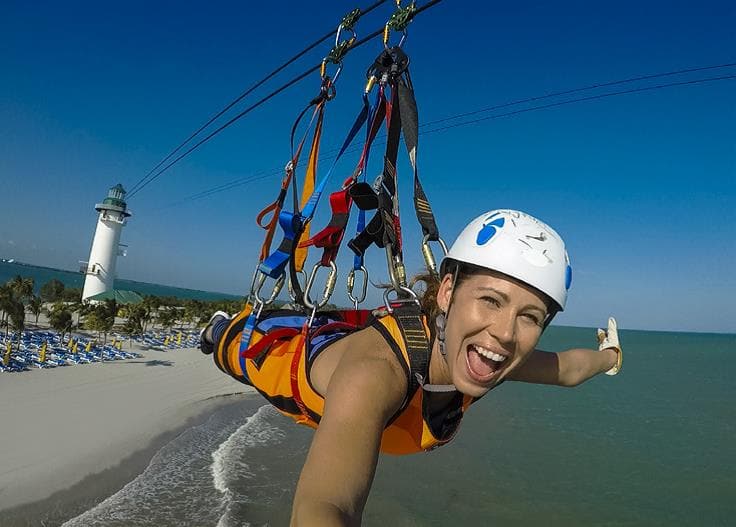 Zipline Across Harvest Caye Zipline Across Harvest Caye