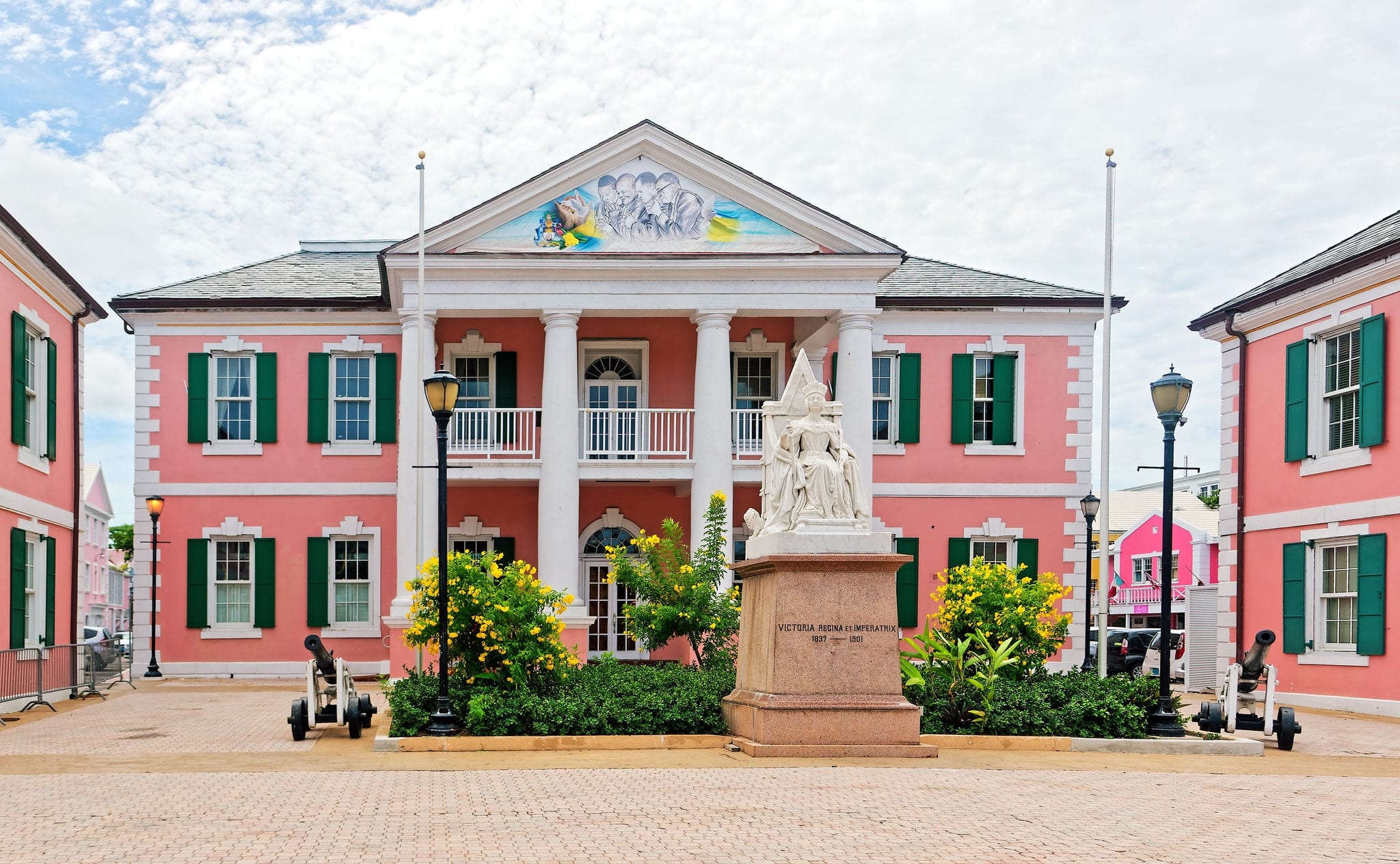 NCL-NASSAU-CRUISE-PARLIAMENT-BUILDING.JPG The Parliament Building (Senate) with a young Queen Victoria Statue in Nassau, Bahamas